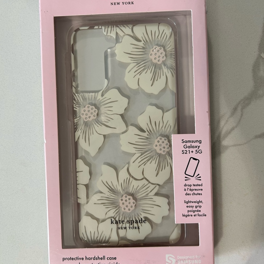 Kate Spade Defensive Hardshell Case for Samsung Galaxy S21 + 5G Hollyhock Floral